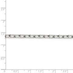 Cadena tipo cable de eslabones abiertos con corte de diamante elegante de 4,3 mm de plata de ley