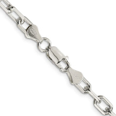 Sterling Silver 5.5mm Fancy Diamond-cut Open Link Cable Chain