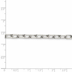 Cadena tipo cable de eslabones abiertos con corte de diamante elegante de 5,5 mm de plata de ley