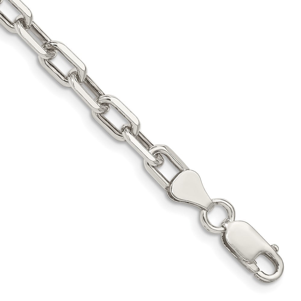 Sterling Silver 5.5mm Fancy Diamond-cut Open Link Cable Chain