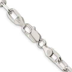 Cadena tipo cable de eslabones abiertos con corte de diamante elegante de 6,5 mm de plata de ley