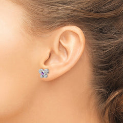 Rhodium-plated Sterling Silver Amethyst Earrings