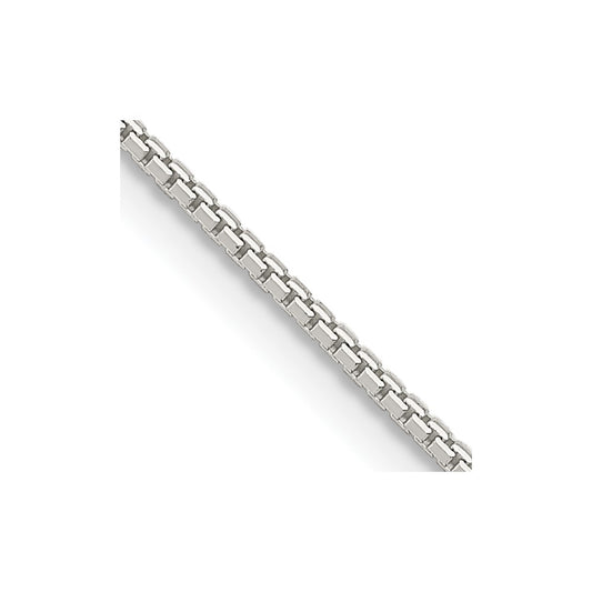 Sterling Silver 1.5mm 8 Sided Diamond-cut Box Chain