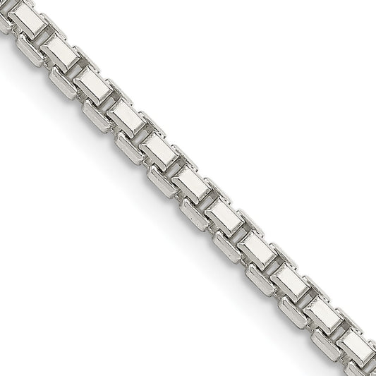 Sterling Silver 2.5mm Diamond-cut Box Chain