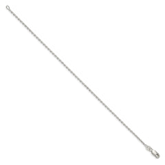 Cadena tipo cable ovalada biselada de plata de ley de 1,5 mm