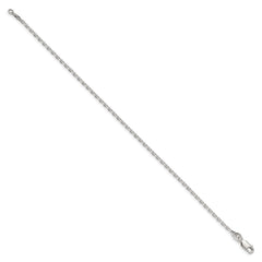 Cadena tipo cable ovalada biselada de 2 mm de plata de ley