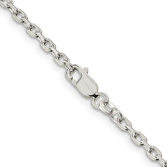 Sterling Silver 2.75mm Beveled Oval Cable Chain