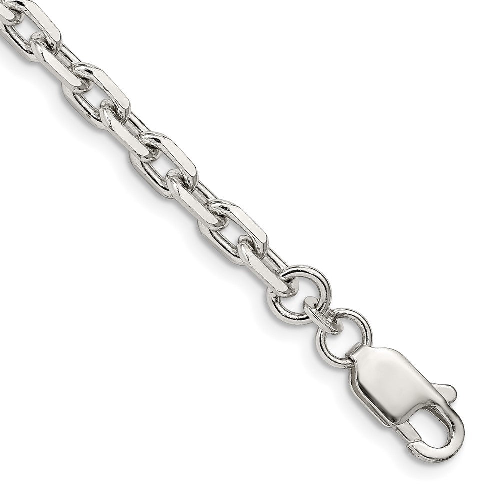 Sterling Silver 4.90mm Beveled Oval Cable Chain