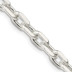 Sterling Silver 5.4mm Beveled Oval Cable Chain