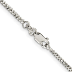 Rhodium-plated Silver 2mm Curb Chain