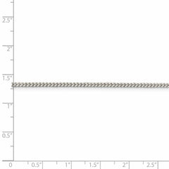 Rhodium-plated Silver 2mm Curb Chain