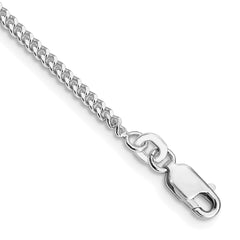 Rhodium-plated Silver 2mm Curb Chain