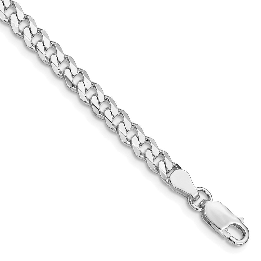 Rhodium-plated Silver 4.5mm Curb Chain