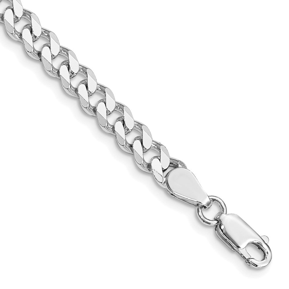 Rhodium-plated Silver 6mm Curb Chain