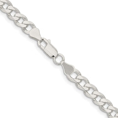 Rhodium-plated Silver 7mm Curb Chain