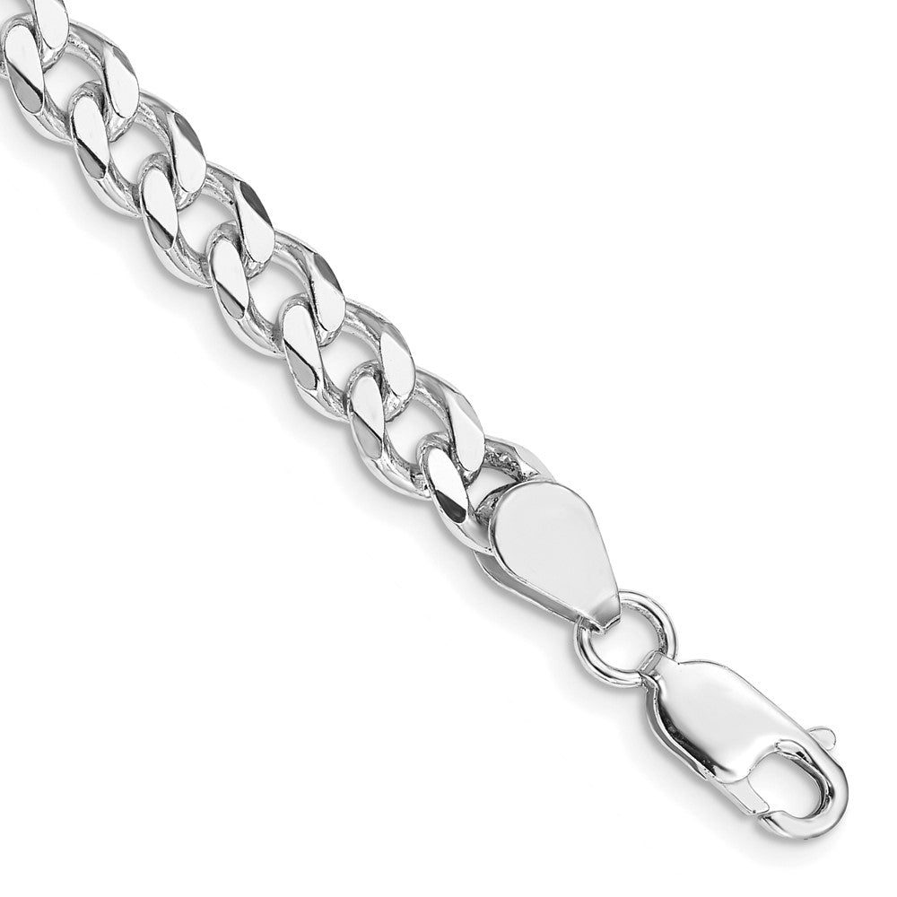 Rhodium-plated Silver 7mm Curb Chain