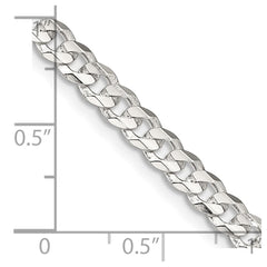 Panzerkette aus Sterlingsilber, konkav abgeschrägt, 4,5 mm