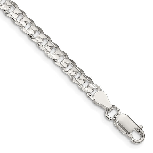 Sterling Silver 4.5mm Concave Beveled Curb Chain