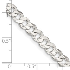 Panzerkette aus Sterlingsilber, konkav abgeschrägt, 5,65 mm