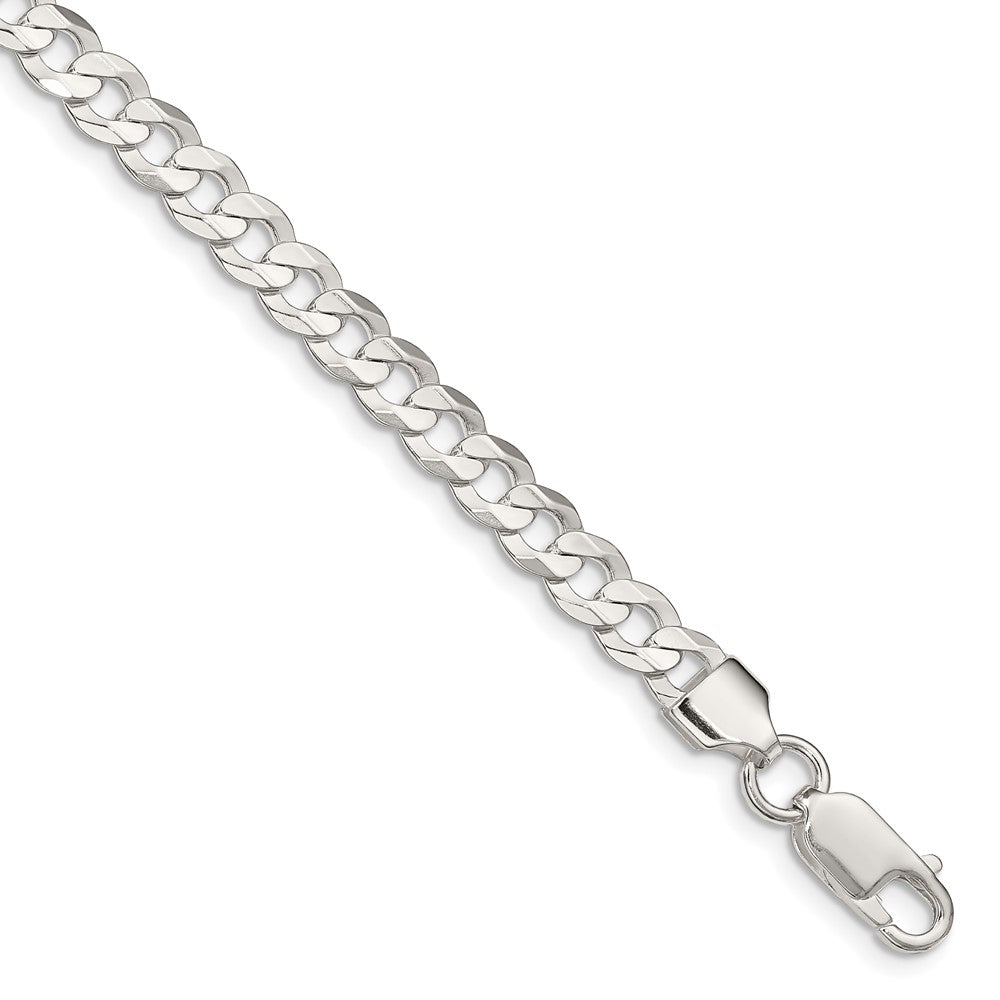 Sterling Silver 5.65mm Concave Beveled Curb Chain