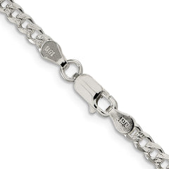 Sterling Silver 4mm Pave Curb Chain