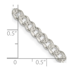 Sterling Silver 4.5mm Pave Curb Chain