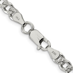 Sterling Silver 5.5mm Pave Curb Chain