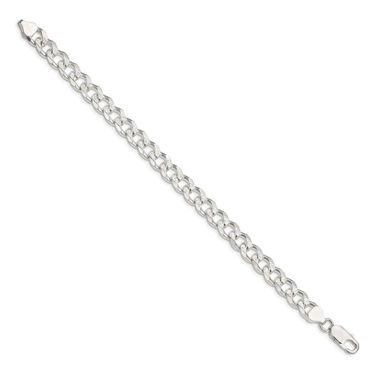 Sterling Silver 8mm Pave Curb Chain