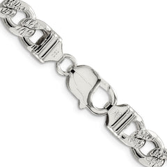 Sterling Silver 9.15mm Pave Curb Chain