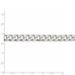 Sterling Silver 9.15mm Pave Curb Chain