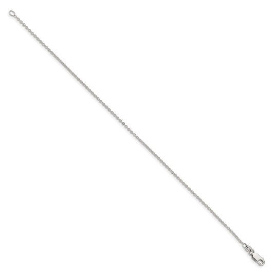 Cadena tipo cable de plata de ley de 1,5 mm