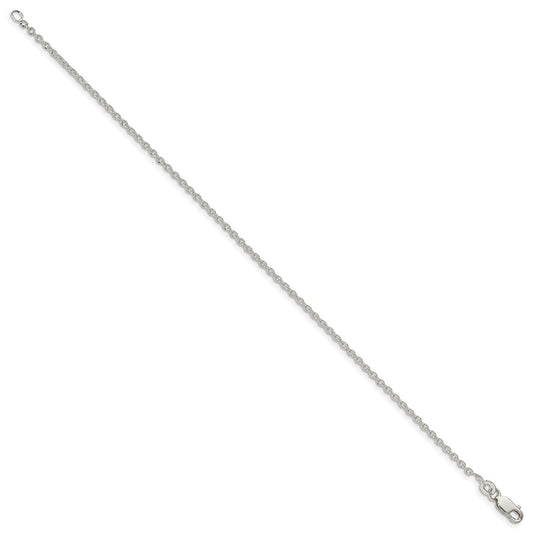 Cadena tipo cable de plata de ley de 1,95 mm