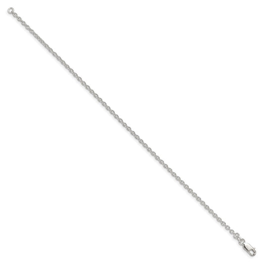 Cadena tipo cable de plata de ley de 2,25 mm