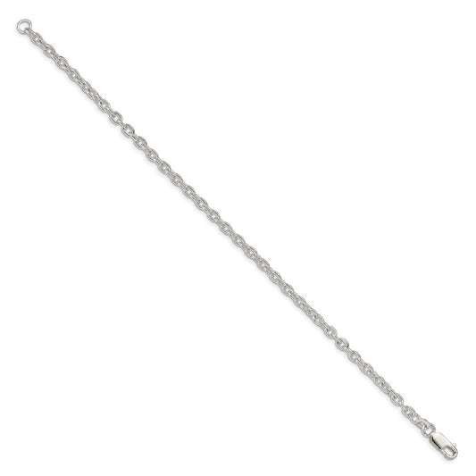 Cadena tipo cable de plata de ley de 3,5 mm