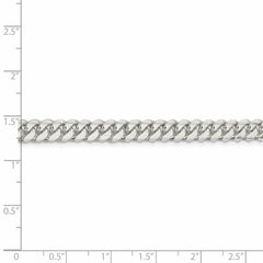 Cadena curvada abovedada pulida de 6,4 mm de plata de ley