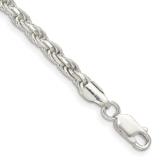 Sterling Silver 3.5mm Diamond-cut Rope Chain