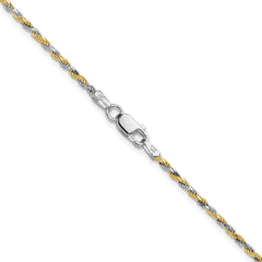 Sterling Silver & Vermeil 1.85mm Diamond-cut Rope Chain