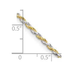 Sterling Silver & Vermeil 1.85mm Diamond-cut Rope Chain