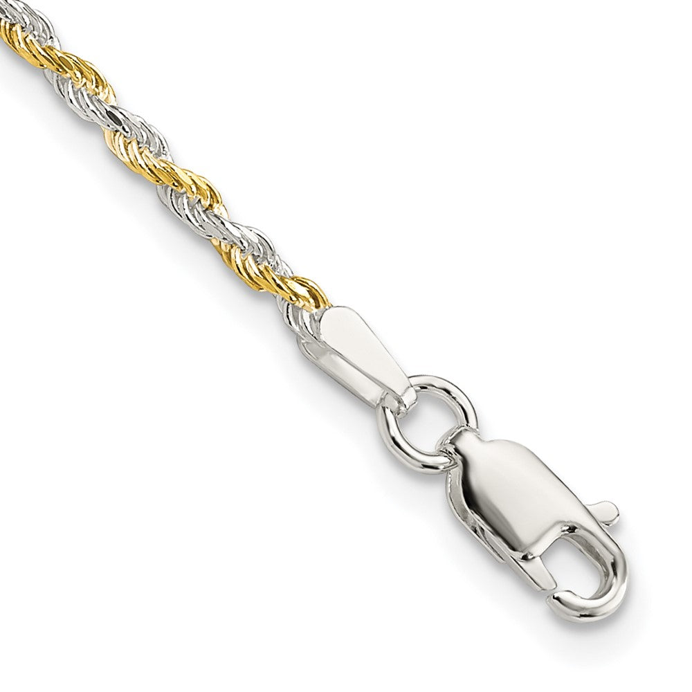 Sterling Silver & Vermeil 1.85mm Diamond-cut Rope Chain