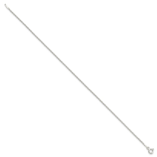 Cadena de cuerda maciza de plata de ley de 1,3 mm
