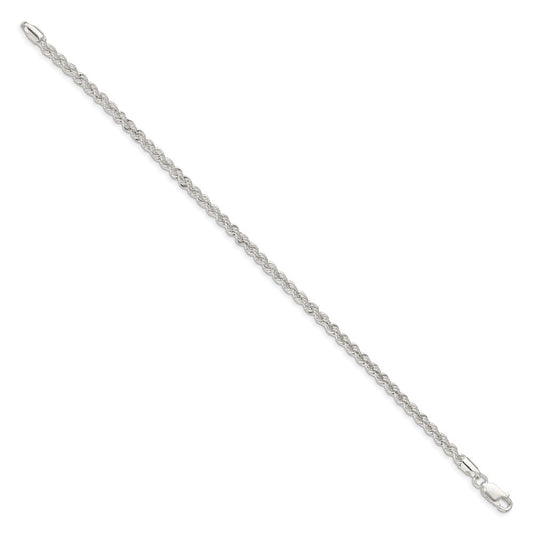 Cadena de cuerda maciza de plata de ley de 3,0 mm