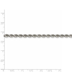 Cadena de cuerda maciza de plata de ley de 4,3 mm