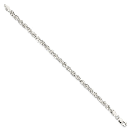 Cadena de cuerda maciza de plata de ley de 5,0 mm