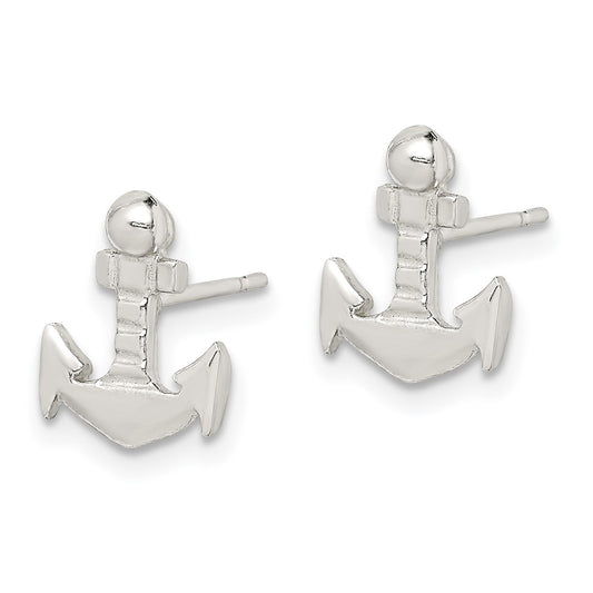 Sterling Silver Anchor Mini Post Earrings