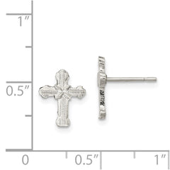 Sterling Silver Cross Mini Post Earrings