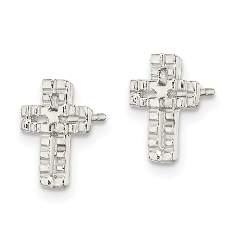 Sterling Silver Cross Mini Earrings