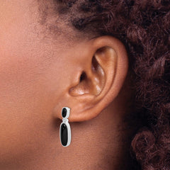 Sterling Silver Onyx Double Drop Earrings