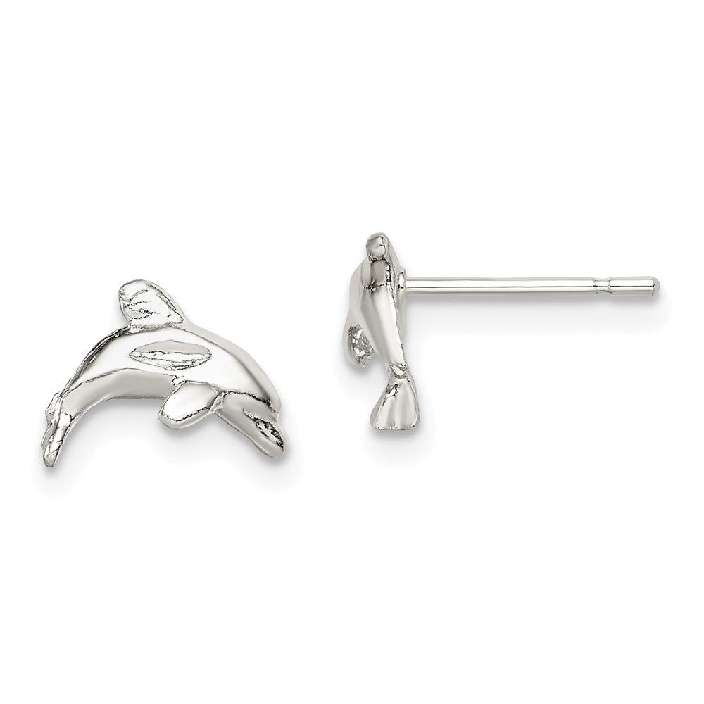 Sterling Silver Dolphin Mini Earrings