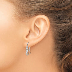 Rhodium-plated Sterling Silver CZ Infinity Shepherd Hook Earrings