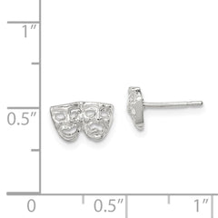 Sterling Silver Comedy Tragedy Mini Post Earrings